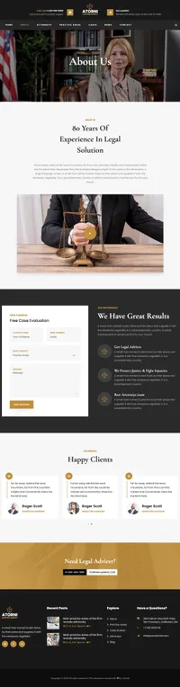 atorni mini website template desktop screenshot