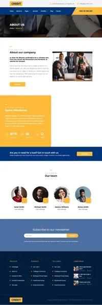 credit mini website template desktop screenshot