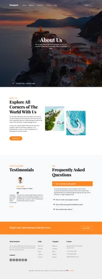 passport mini website template desktop screenshot