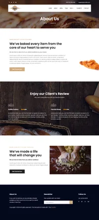 bakery mini website template desktop screenshot