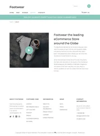 footwear mini website template desktop screenshot