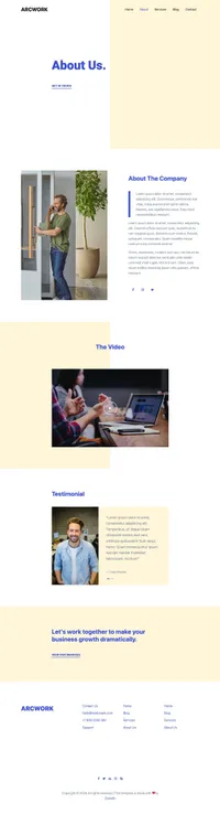 arcwork mini website template desktop screenshot