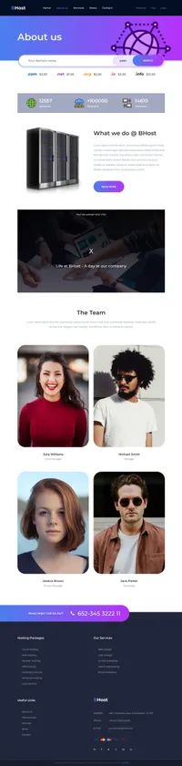 bhost mini website template desktop screenshot
