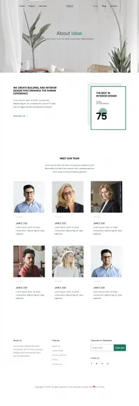 ideal mini website template desktop screenshot