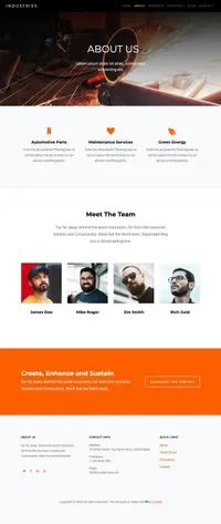 industries mini website template desktop screenshot