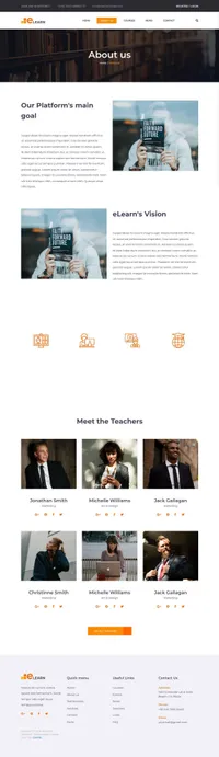 elearn mini website template desktop screenshot