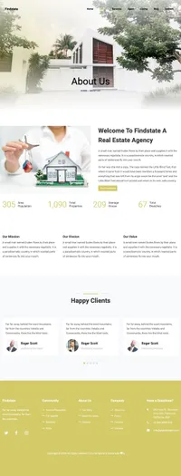 findstate mini website template desktop screenshot