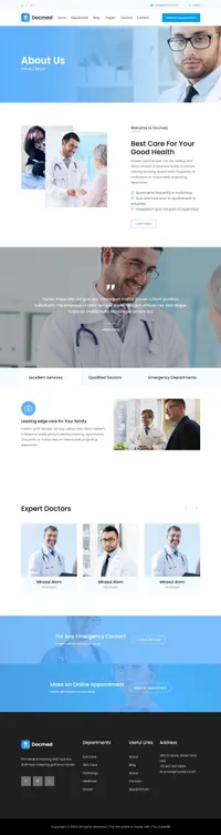 docmed mini website template desktop screenshot
