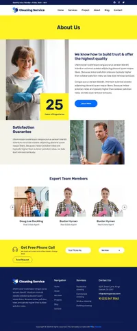 cleaningservice mini website template desktop screenshot