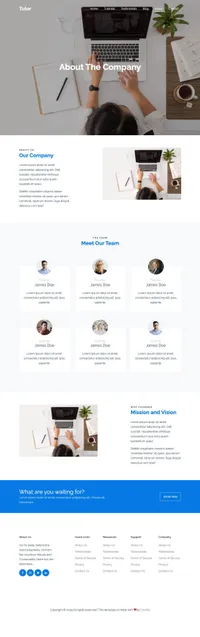 tutor mini website template desktop screenshot