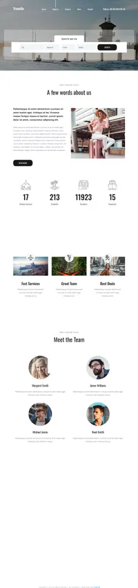 travello mini website template desktop screenshot