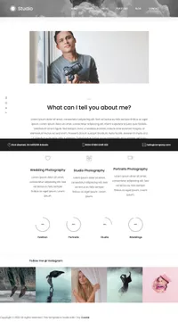studio mini website template desktop screenshot