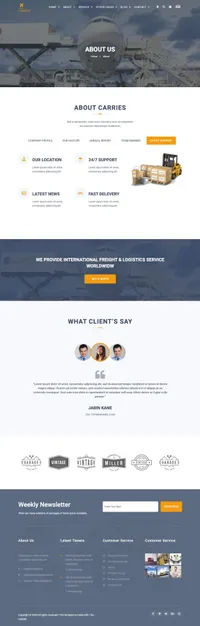 carries mini website template desktop screenshot
