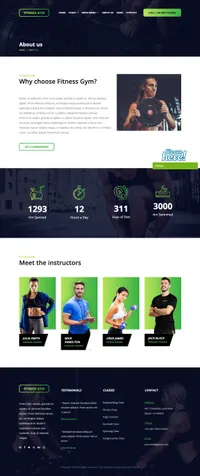 fitnessgym mini website template desktop screenshot