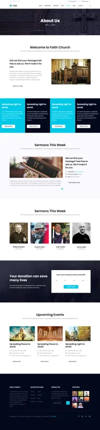 faith mini website template desktop screenshot