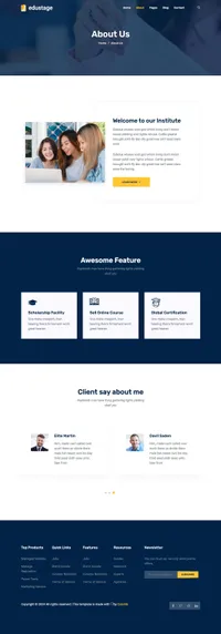edustage mini website template desktop screenshot