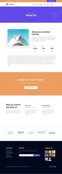 hosthub mini website template desktop screenshot