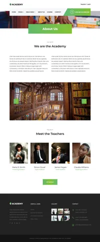 academy mini website template desktop screenshot