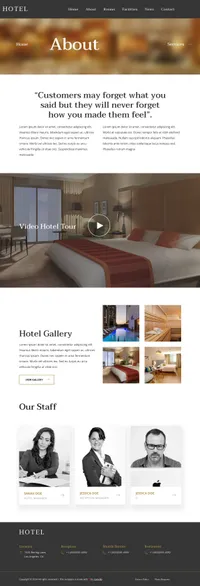 hotel mini website template desktop screenshot