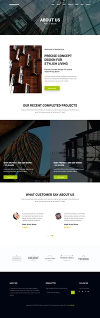 maxitechture mini website template desktop screenshot
