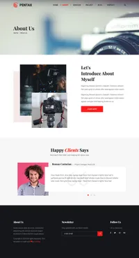 pentax mini website template desktop screenshot