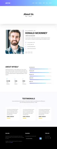 meetme mini website template desktop screenshot