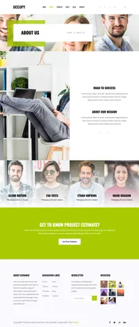 occupy mini website template desktop screenshot