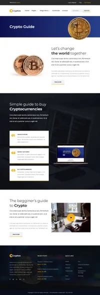 cryptos mini website template desktop screenshot