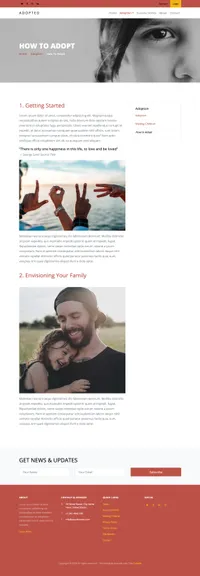 adopted mini website template desktop screenshot