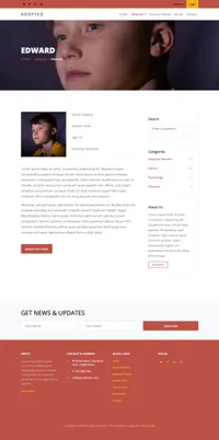 adopted mini website template desktop screenshot