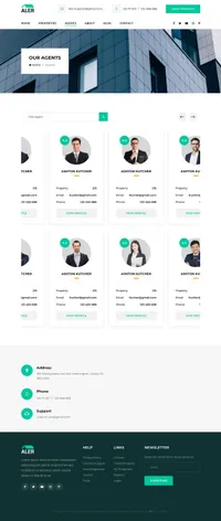 aler mini website template desktop screenshot