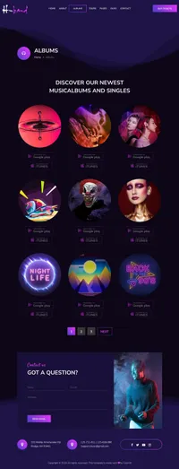 hnband mini website template desktop screenshot