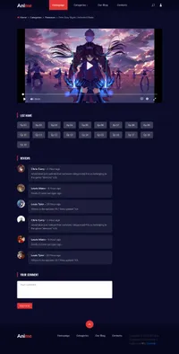 anime mini website template desktop screenshot