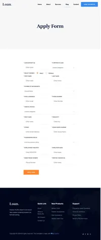 loan mini website template desktop screenshot