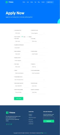 finlone mini website template desktop screenshot