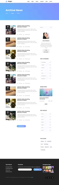 blogger mini website template desktop screenshot