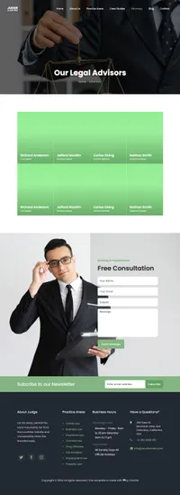 judge mini website template desktop screenshot