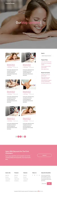 physical-therapy mini website template desktop screenshot