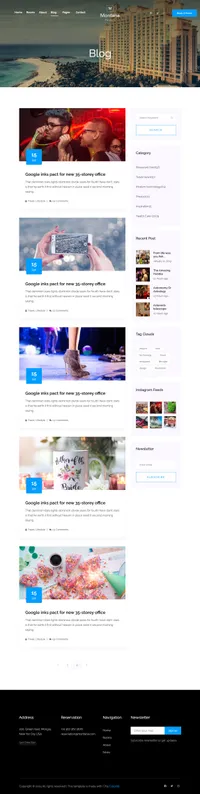 montana mini website template desktop screenshot
