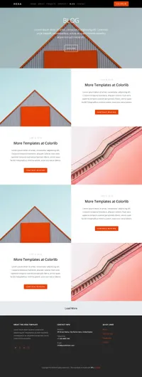 hexa mini website template desktop screenshot