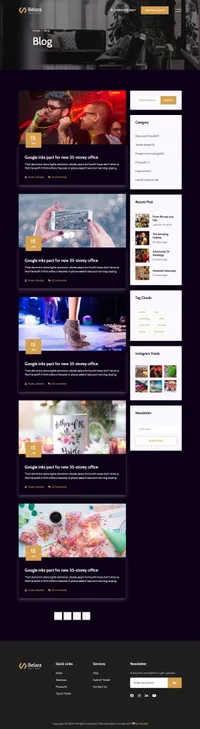 belara mini website template desktop screenshot