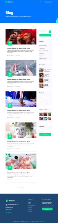 finlone mini website template desktop screenshot