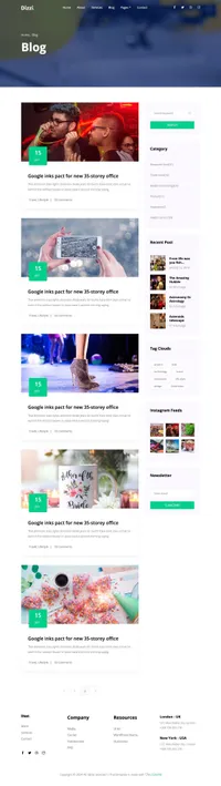 dizzi mini website template desktop screenshot