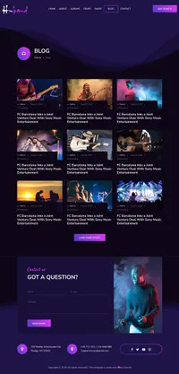 hnband mini website template desktop screenshot
