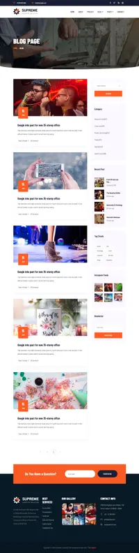 supreme mini website template desktop screenshot