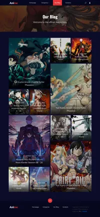 anime mini website template desktop screenshot