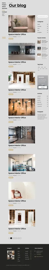 kd mini website template desktop screenshot