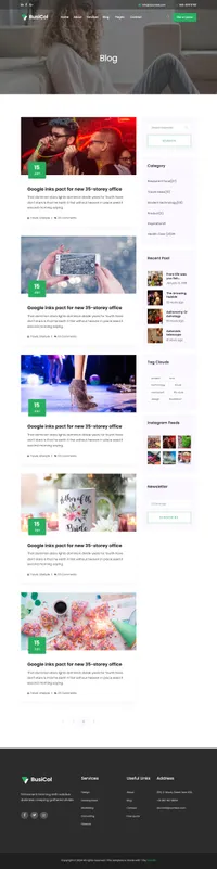 busicol mini website template desktop screenshot