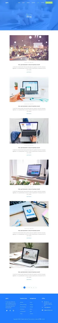 ignite mini website template desktop screenshot