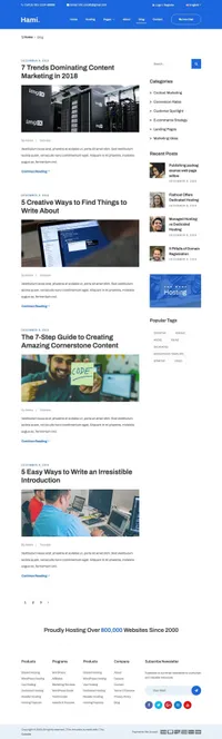 hami mini website template desktop screenshot